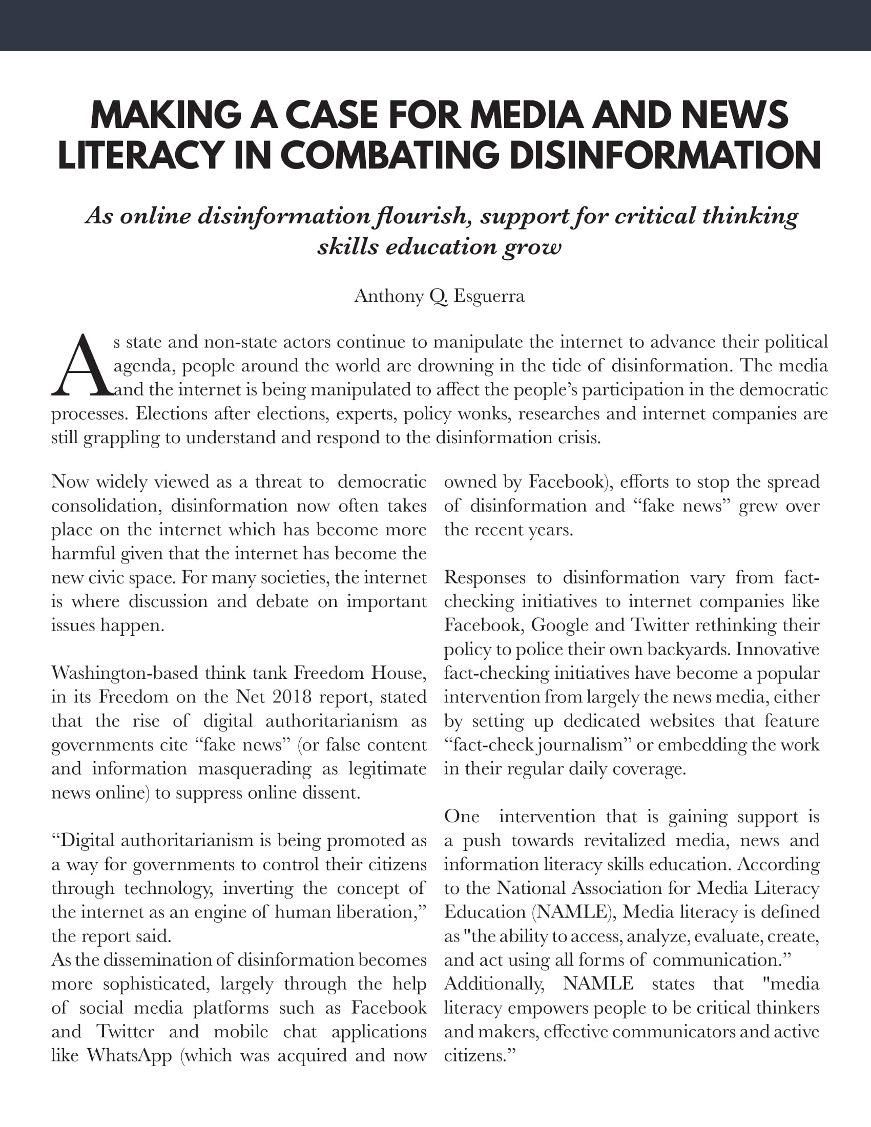 Resisting disinfodemic: media and information literacy for